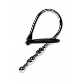 Серебристый уретральный плаг-бусины TOYFA Metal с мягким фиксириющим кольцом - ToyFa - купить с доставкой в Новом Уренгое