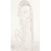 Прозрачная гелевая насадка с клиторальным отростком - 13 см. - Toyfa Basic - в Новом Уренгое купить с доставкой