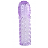 Насадка гелевая фиолетовая с точками, шипами и наплывами - 13,5 см. - Toyfa Basic - в Новом Уренгое купить с доставкой