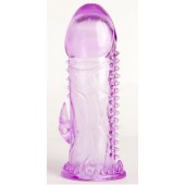 Фиолетовая гелевая насадка с шипами - 13 см. - Toyfa Basic - в Новом Уренгое купить с доставкой