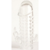 Гелевая прозрачная насадка с 2 отростками - 13 см. - Toyfa Basic - в Новом Уренгое купить с доставкой