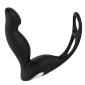 Черный вибромассажер простаты P-PLEASER W ERECTION ENHANCE - Dream Toys - в Новом Уренгое купить с доставкой
