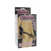 Мужской фаллопротез с вибрацией ROBOTIC MALE STRAP-ON BLACK - 17 см. - Seven Creations - купить с доставкой в Новом Уренгое