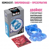Голубое эрекционное виброкольцо Luxe VIBRO  Дьявол в доспехах  + презерватив - Luxe - в Новом Уренгое купить с доставкой