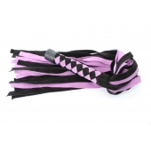 Черно-розовая плеть из замши - 58 см. - БДСМ Арсенал - купить с доставкой в Новом Уренгое