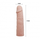 Закрытая телесная насадка-фаллос - 17 см. - Sex Expert - в Новом Уренгое купить с доставкой