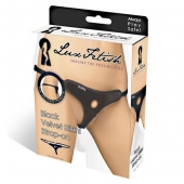 Черные плюшевые трусики для страпона - Lux Fetish - купить с доставкой в Новом Уренгое