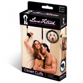 Черные фиксаторы с креплением к двери - Lux Fetish - купить с доставкой в Новом Уренгое