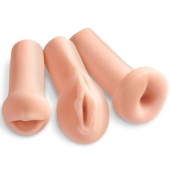 Комплект из 3 мастурбаторов All 3 Holes: вагина, анус, ротик - Pipedream - в Новом Уренгое купить с доставкой