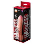 Телесная изогнутая насадка на Harness с коннектором BLACK LINE - 17 см. - LOVETOY (А-Полимер) - купить с доставкой в Новом Уренгое