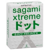 Презервативы Sagami Xtreme SUPER DOTS с точками - 3 шт. - Sagami - купить с доставкой в Новом Уренгое