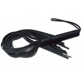 Чёрная кожаная плеть с жесткой ручкой - 63 см. - Sitabella - купить с доставкой в Новом Уренгое