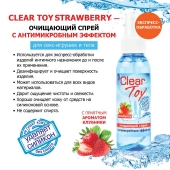 Очищающий спрей для игрушек CLEAR TOY Strawberry - 100 мл. - Биоритм - купить с доставкой в Новом Уренгое