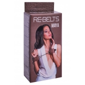 Коричневые кожаные наручники Maya - Rebelts - купить с доставкой в Новом Уренгое