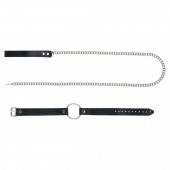 Черный поводок и чокер с кольцом Rada - Rebelts - купить с доставкой в Новом Уренгое