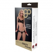 Красно-чёрные наручники на металлической цепочке - Blush Novelties - купить с доставкой в Новом Уренгое