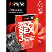Презервативы для орального секса DOMINO Sweet Sex с ароматом клубничного коктейля  - 3 шт. - Domino - купить с доставкой в Новом Уренгое