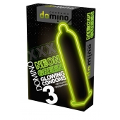 Презервативы DOMINO Neon Green со светящимся в темноте кончиком - 3 шт. - Domino - купить с доставкой в Новом Уренгое