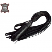 Черная плеть  Ковбой  с ручкой-фаллосом - 55 см. - Sitabella - купить с доставкой в Новом Уренгое