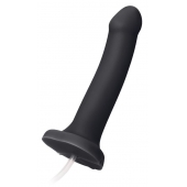 Черный фаллос с имитацией эякуляции Silicon Cum Dildo L - 19,6 см. - Strap-on-me - купить с доставкой в Новом Уренгое