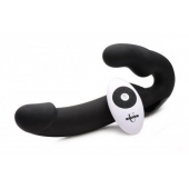 Черный безремневой страпон Urge Silicone Strap On с пультом ДУ - 24 см. - XR Brands - купить с доставкой в Новом Уренгое