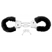 Меховые чёрные наручники Beginner s Furry Cuffs - Pipedream - купить с доставкой в Новом Уренгое