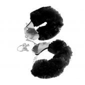 Металлические наручники Furry Love Cuffs с черным мехом - Pipedream - купить с доставкой в Новом Уренгое