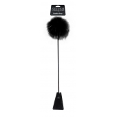 Черный стек Feather Crop с пуховкой на конце - 53,3 см. - Pipedream - купить с доставкой в Новом Уренгое