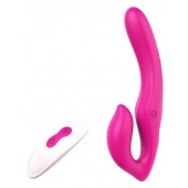 Ярко-розовый безремневой страпон REMOTE DOUBLE DIPPER - 22 см. - Dream Toys - купить с доставкой в Новом Уренгое