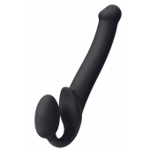 Черный безремневой страпон Silicone Bendable Strap-On M - Strap-on-me - купить с доставкой в Новом Уренгое