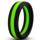 Черно-зеленое эрекционное кольцо Silicone Go Pro Cock Ring - Blush Novelties - в Новом Уренгое купить с доставкой
