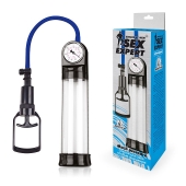 Прозрачная вакуумная помпа Sex Expert с манометром - Sex Expert - в Новом Уренгое купить с доставкой