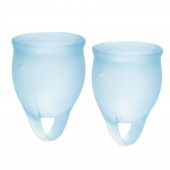 Набор голубых менструальных чаш Feel confident Menstrual Cup - Satisfyer - купить с доставкой в Новом Уренгое