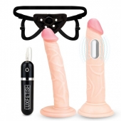 Регулируемые трусики с 2 насадками - 16 и 15 см. - Lux Fetish - купить с доставкой в Новом Уренгое