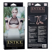 Черные мягкие наручники Entice French Cuffs с цепью - California Exotic Novelties - купить с доставкой в Новом Уренгое