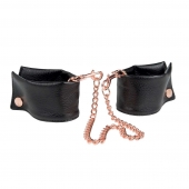 Черные мягкие наручники Entice French Cuffs с цепью - California Exotic Novelties - купить с доставкой в Новом Уренгое