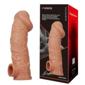 Телесная насадка на фаллос с фиксацией мошонки EXTREME SLEEVE - 15,6 см. - KOKOS - в Новом Уренгое купить с доставкой