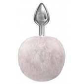 Серебристая анальная пробка с белым пушистым хвостиком Twinkle - Lola Games - купить с доставкой в Новом Уренгое