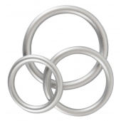 Набор из 3 эрекционных колец под металл Metallic Silicone Cock Ring Set - Orion - в Новом Уренгое купить с доставкой