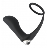 Черное эрекционное кольцо с анальной вибропробкой Vibrating Ring   Plug - Orion - в Новом Уренгое купить с доставкой