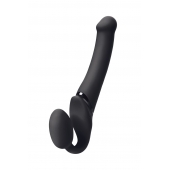 Черный безремневой вибрострапон Silicone Bendable Strap-On M - Strap-on-me - купить с доставкой в Новом Уренгое