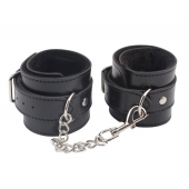 Черные оковы на ноги Obey Me Leather Ankle Cuffs - Chisa - купить с доставкой в Новом Уренгое