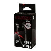 Черные зажимы на соски на цепочке BLAZE DELUXE NIPPLE CLAMPS - Dream Toys - купить с доставкой в Новом Уренгое