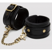 Черные оковы на ноги Bound to You Faux Leather Ankle Cuffs - Fifty Shades of Grey - купить с доставкой в Новом Уренгое