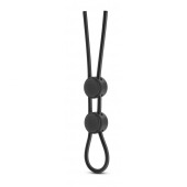 Черное двойное эрекционное лассо Silicone Double Loop Cock Ring - Blush Novelties - в Новом Уренгое купить с доставкой