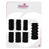 Набор из 7 черных насадок PENIS SLEEVES SET - Dream Toys - в Новом Уренгое купить с доставкой