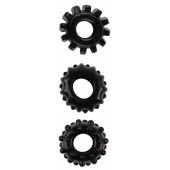 Набор из 3 черных эрекционных колец SET OF 3 COCKRINGS - Dream Toys - в Новом Уренгое купить с доставкой