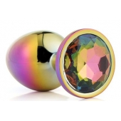 Голографическая анальная втулка с радужным кристаллом - 7,1 см. - Dream Toys - купить с доставкой в Новом Уренгое