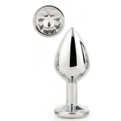 Серебристая анальная втулка с прозрачным кристаллом - 7,1 см. - Dream Toys - купить с доставкой в Новом Уренгое