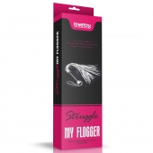 Серебристая плетка Struggle My Flogger с черной ручкой - 45 см. - Lovetoy - купить с доставкой в Новом Уренгое
